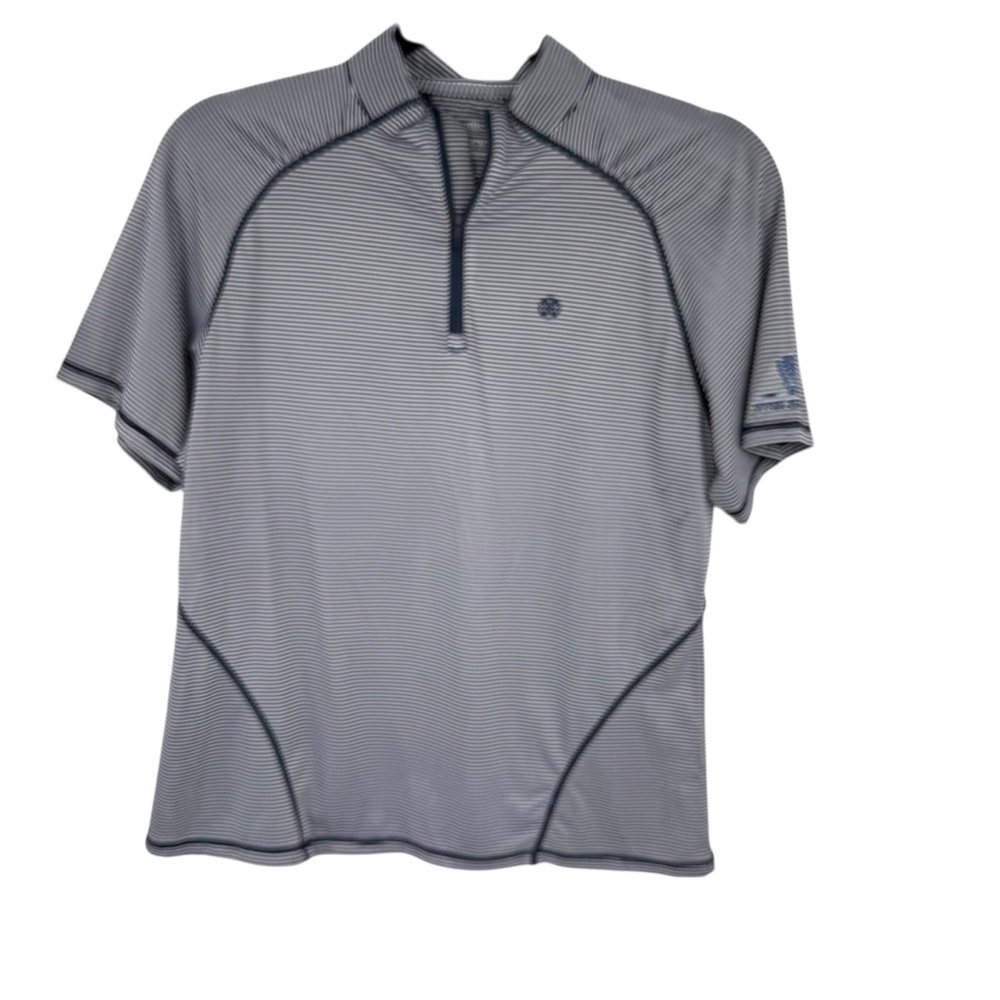 G/FORE Womens size Large Golf Textured Stripe Quarter Zip Jacaranda navy white